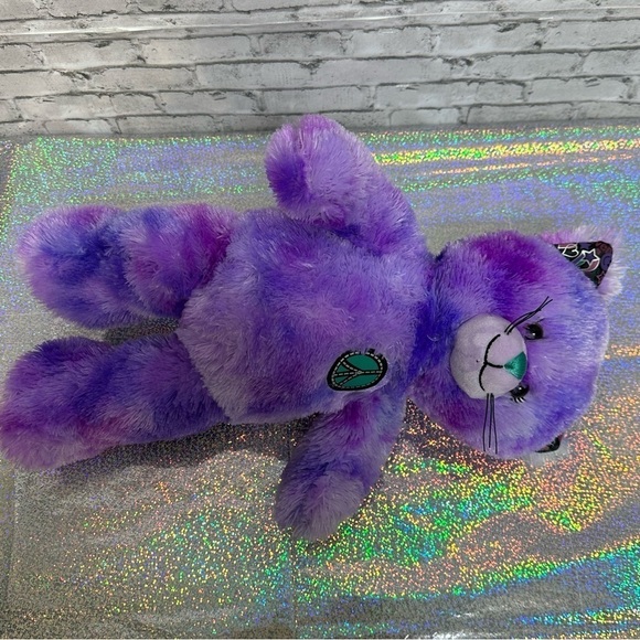 Build A Bear BAB Purple Tie Dye PEACE Cat Plush Best Friends Hearts Smiles - Picture 8 of 13